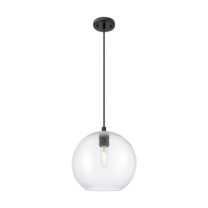 Innovations Crown Point 1Lt 10" Athens Cord Pendant, BK/CL - 434-1P-BK-G122-10