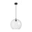 Innovations Crown Point 1Lt 12" Athens Cord Pendant, BK/CL - 434-1P-BK-G122-12