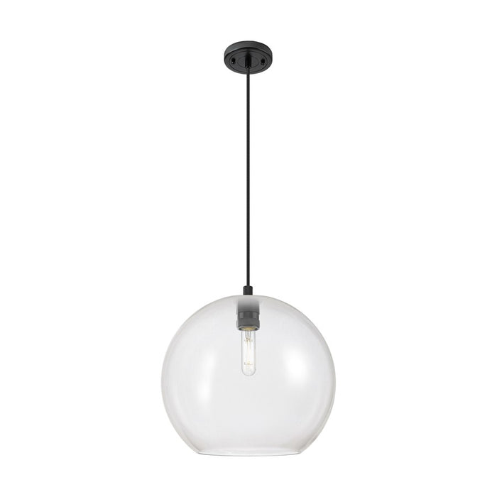 Innovations Crown Point 1Lt 12" Athens Cord Pendant, BK/CL - 434-1P-BK-G122-12