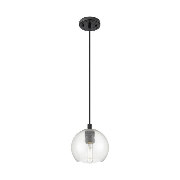 Innovations Crown Point 1Lt 6" Athens Cord Pendant, BK/Clear - 434-1P-BK-G122-6