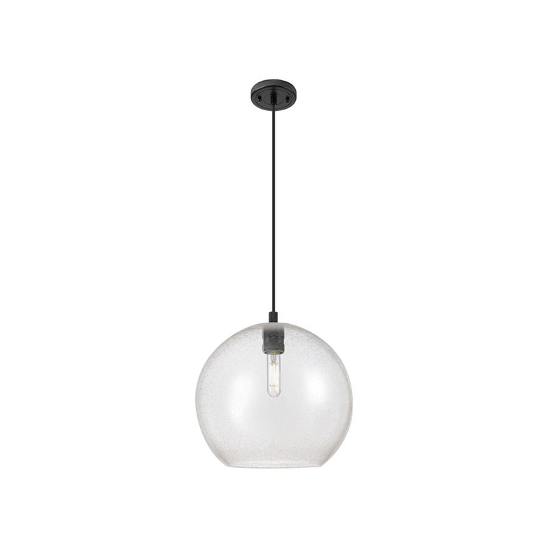 Innovations Crown Point 1Lt 12" Athens Cord Pendant, BK/Seed - 434-1P-BK-G124-12