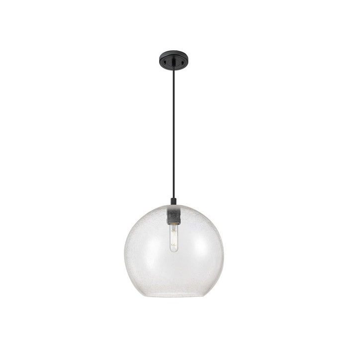 Innovations Crown Point 1Lt 12" Athens Cord Pendant, BK/Seed - 434-1P-BK-G124-12