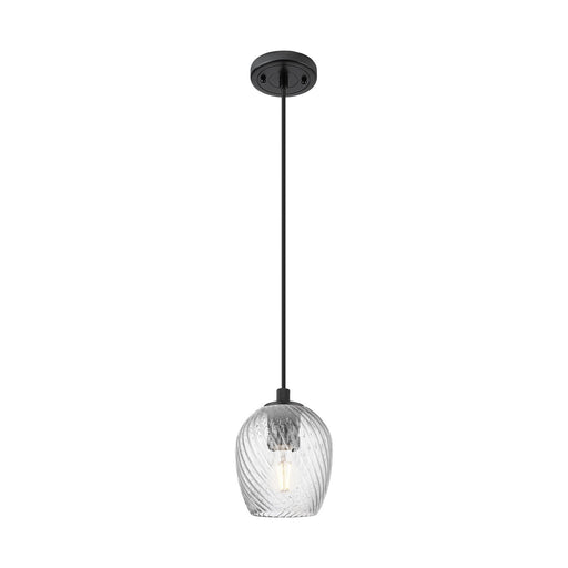 Innovations Salina 6in 1-Light Pendant | Industrial Matte Black and Clear Glass | Kitchen Island & Dining Room | Model 434-1P-BK-G292