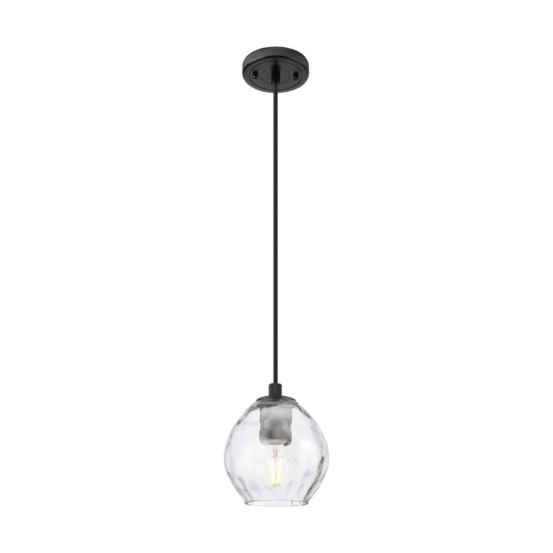 Innovations Waverly 6.25in 1-Light Pendant | Industrial Matte Black and Clear Globe Glass | Kitchen Island & Dining Room | Model 434-1P-BK-G362