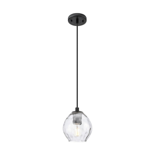 Innovations Waverly 6.25in 1-Light Pendant | Industrial Matte Black and Clear Globe Glass | Kitchen Island & Dining Room | Model 434-1P-BK-G362