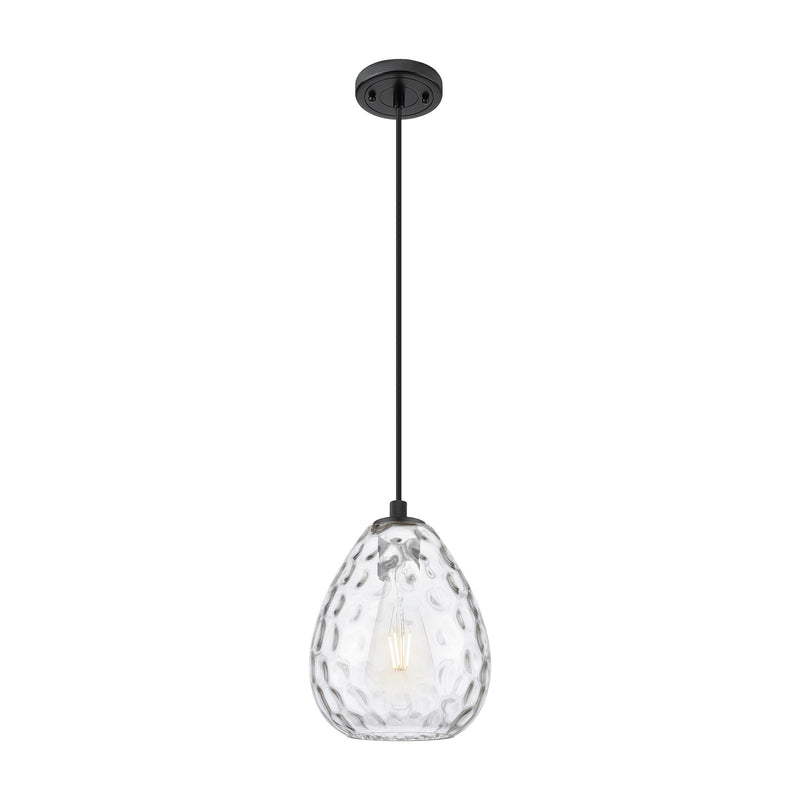 Innovations Waverly 8in 1-Light Pendant | Industrial Matte Black and Clear Globe Glass | Kitchen Island & Dining Room | Model 434-1P-BK-G372