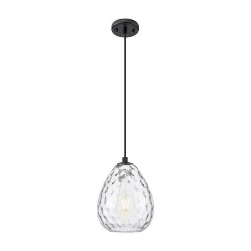 Innovations Waverly 8in 1-Light Pendant | Industrial Matte Black and Clear Globe Glass | Kitchen Island & Dining Room | Model 434-1P-BK-G372