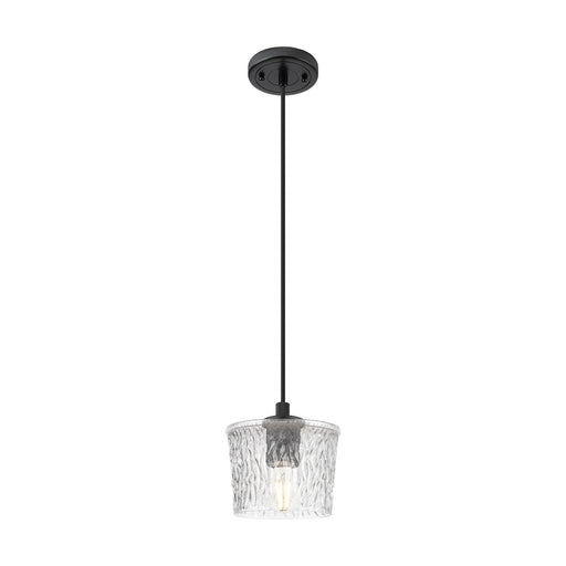 Innovations Niagara 6.5in 1-Light Pendant | Industrial Matte Black and Clear Glass | Kitchen Island & Dining Room | Model 434-1P-BK-G402