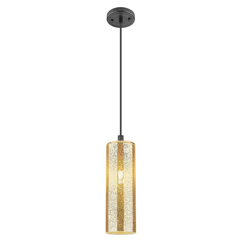 Innovations Crown Point 12" Cord Pendant, Black/Mercury - 434-1P-BK-G434-12ME