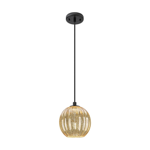 Innovations Preston Globe 7in 1-Light Pendant | Industrial Matte Black and Mercury Glass | Kitchen Island & Dining Room | Model 434-1P-BK-G458-7ME