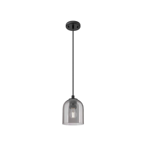 Innovations Bella 5.5in 1-Light Pendant | Industrial Matte Black and Light Smoke Glass | Kitchen Island & Dining Room | Model 434-1P-BK-G558-6SM
