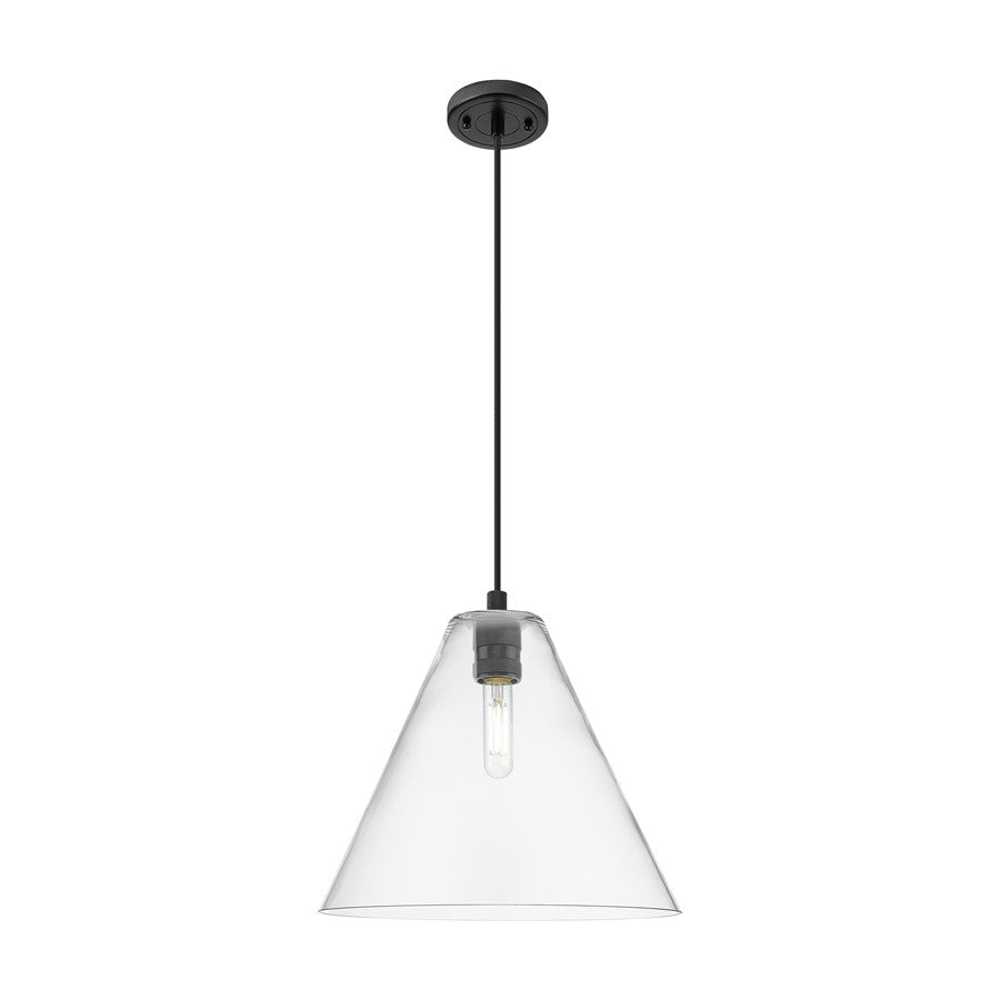 Innovations CP 1Lt 12" Berkshire Cord Pendant, BK/CL - 434-1P-BK-GBC-122