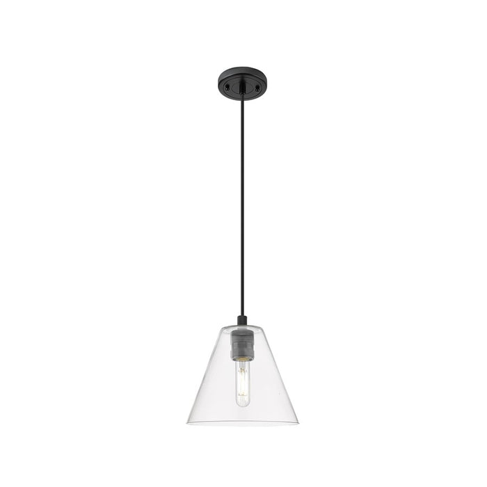 Innovations Crown Point 1Lt 8" Berkshire Cord Pendant, BK/CL - 434-1P-BK-GBC-82