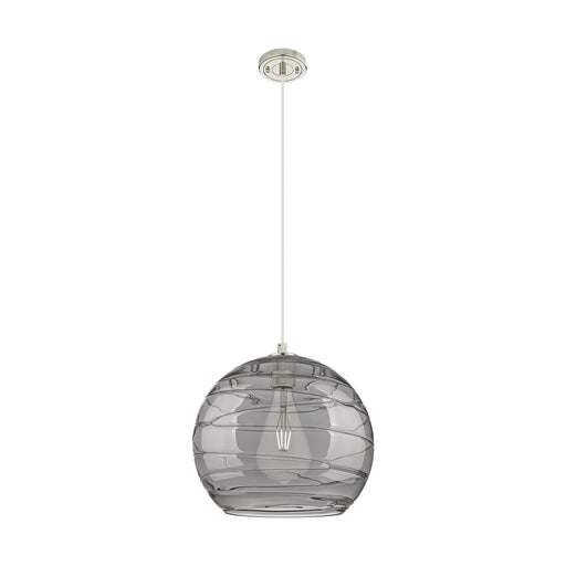 Innovations Athens Deco Swirl 13.75in 1-Light Pendant | Industrial Polished Nickel and Light Smoke Glass | Kitchen | Model 434-1P-PN-G1213-14SM