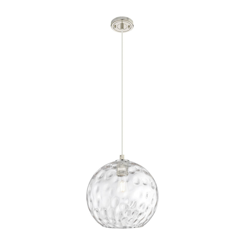 Innovations Athens Water Glass 12in 1-Light Pendant | Industrial Polished Nickel and Clear Glass | Kitchen Island & Dining | Model 434-1P-PN-G1215-12