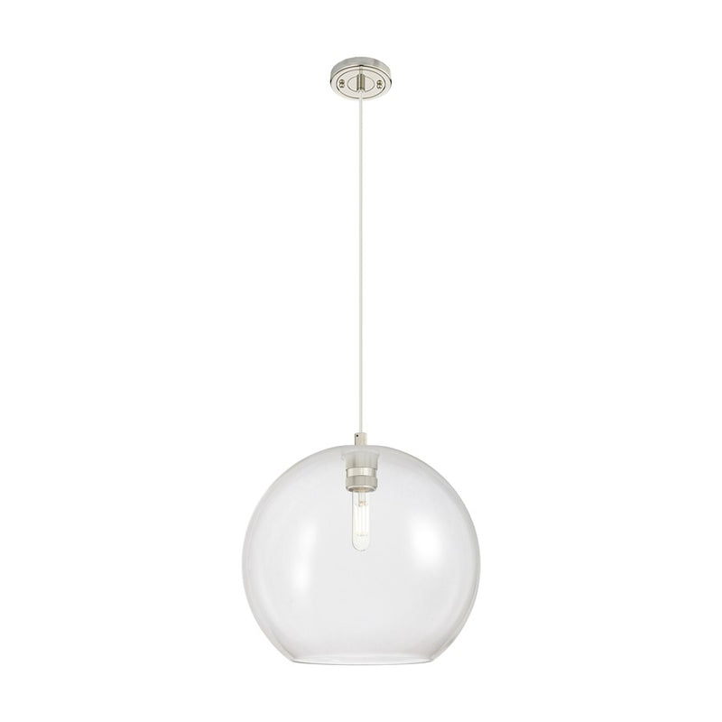 Innovations Crown Point 1Lt 12" Athens Cord Pendant, PN/CL - 434-1P-PN-G122-12