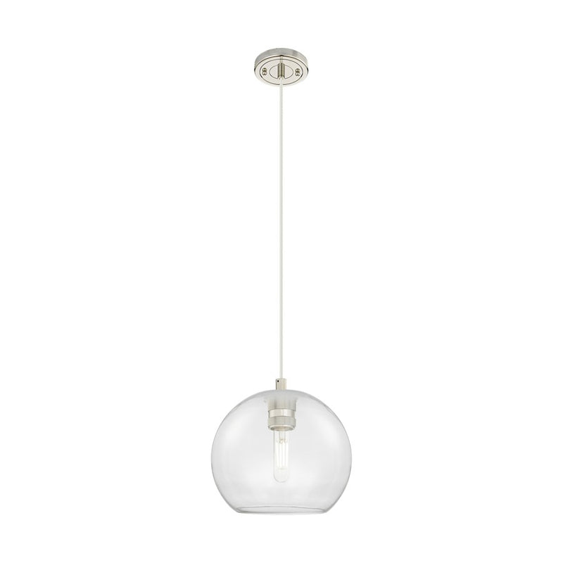 Innovations Crown Point 1Lt 8" Athens Cord Pendant, PN/Clear - 434-1P-PN-G122-8