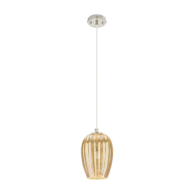 Innovations Preston Flute 6.25in 1-Light Pendant | Industrial Polished Nickel and Mercury Glass | Kitchen Island & Dining | Model 434-1P-PN-G457-6ME