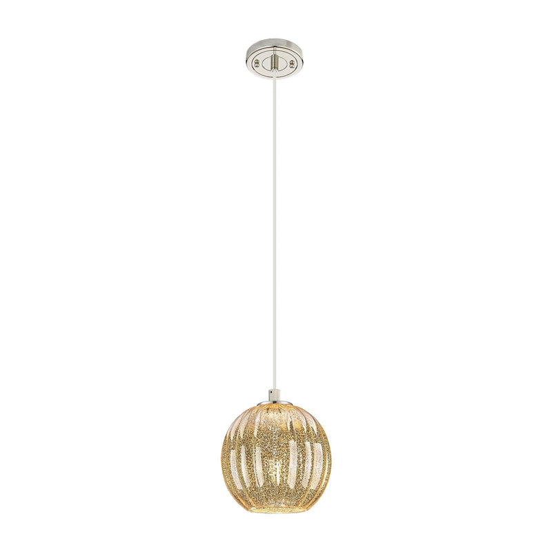 Innovations Preston Globe 7in 1-Light Pendant | Industrial Polished Nickel and Mercury Glass | Kitchen Island & Dining | Model 434-1P-PN-G458-7ME