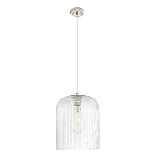 Innovations Crown Point 12in 1-Light Pendant | Industrial Polished Nickel and Seedy Glass | Kitchen Island & Dining Room | Model 434-1P-PN-G559-12SDY