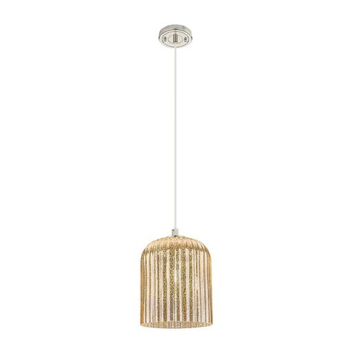 Innovations Crown Point 8in 1-Light Pendant | Industrial Polished Nickel and Mercury Glass | Kitchen Island & Dining Room | Model 434-1P-PN-G559-8ME
