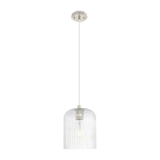 Innovations Crown Point 8in 1-Light Pendant | Industrial Polished Nickel and Seedy Glass | Kitchen Island & Dining Room | Model 434-1P-PN-G559-8SDY