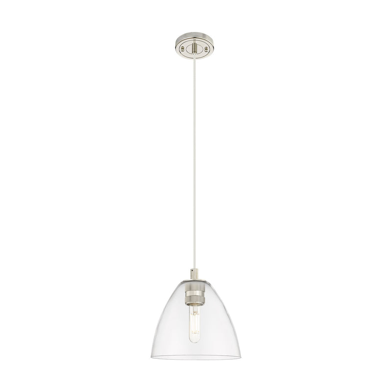 Innovations Bristol 7.5in 1-Light Pendant | Industrial Polished Nickel and Clear Glass | Kitchen Island & Dining Room | Model 434-1P-PN-GBD-752