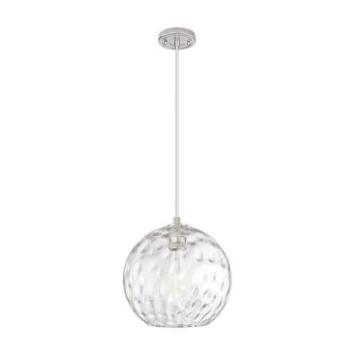 Innovations Athens Water Glass 12in 1-Light Pendant | Industrial Satin Nickel and Clear Glass | Kitchen Island & Dining | Model 434-1P-SN-G1215-12