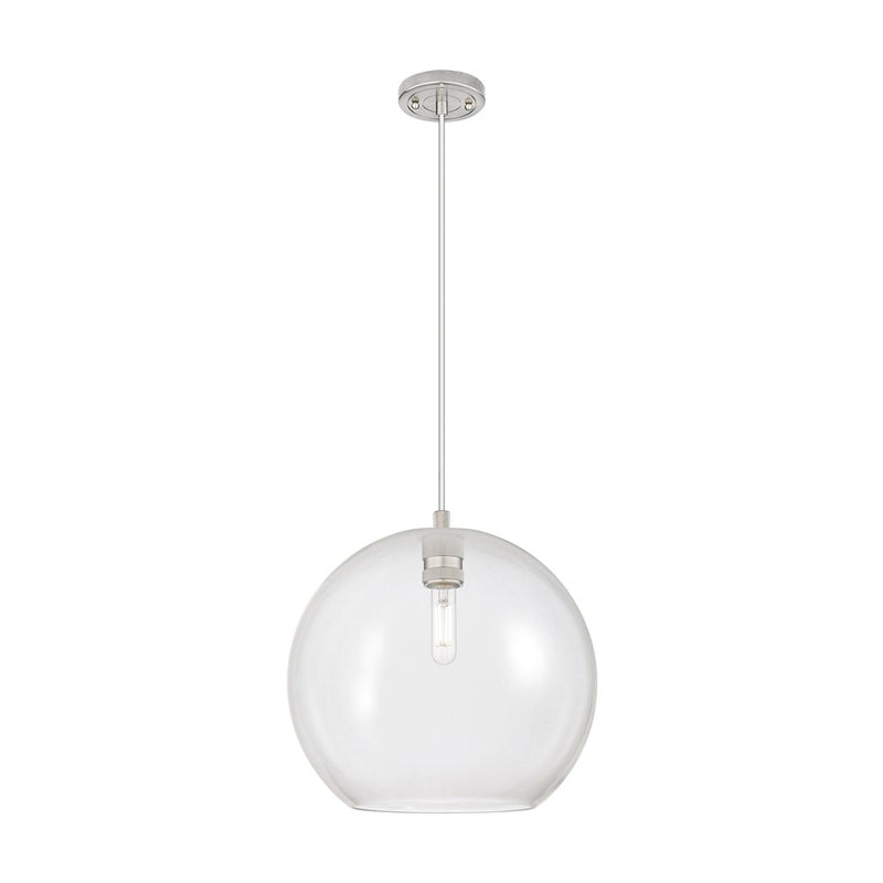 Innovations Crown Point 1Lt 12" Athens Cord Pendant, SN/CL - 434-1P-SN-G122-12