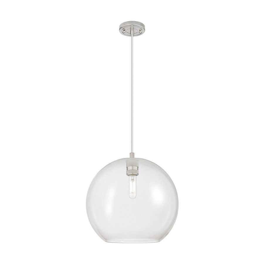 Innovations Crown Point 1Lt 12" Athens Cord Pendant, SN/CL - 434-1P-SN-G122-12