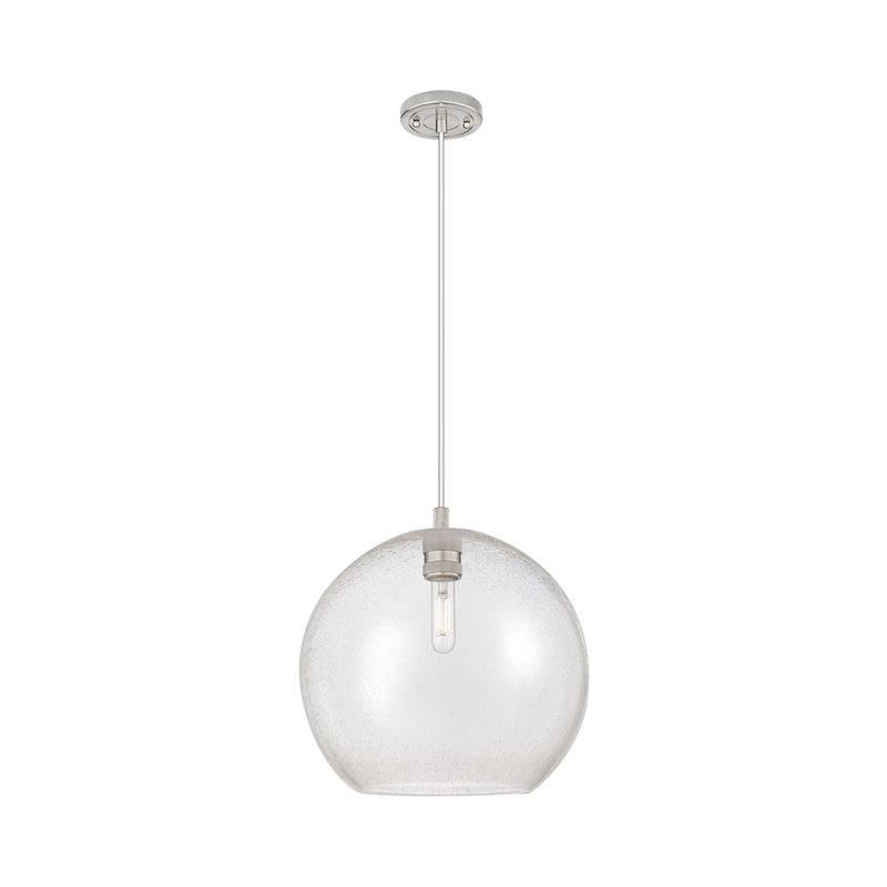 Innovations Crown Point 1Lt 12" Athens Cord Pendant, SN/Seed - 434-1P-SN-G124-12