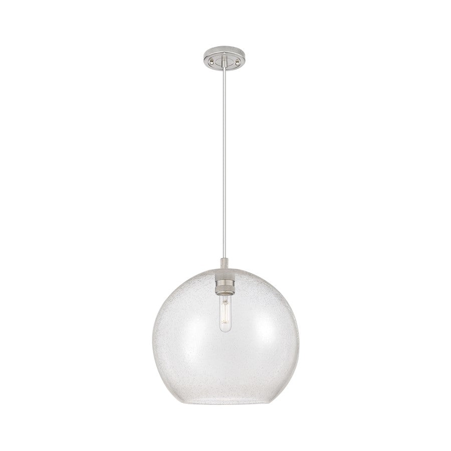 Innovations Crown Point 1Lt 12" Athens Cord Pendant, SN/Seed - 434-1P-SN-G124-12