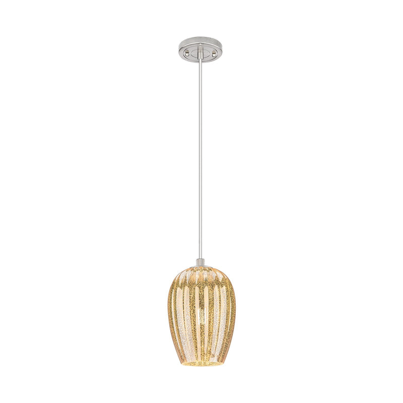 Innovations Preston Flute 6.25in 1-Light Pendant | Industrial Satin Nickel and Mercury Glass | Kitchen Island & Dining | Model 434-1P-SN-G457-6ME