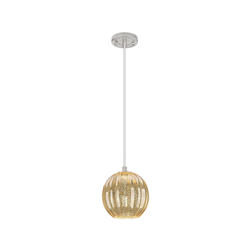 Innovations Preston Globe 7in 1-Light Pendant | Industrial Satin Nickel and Mercury Glass | Kitchen Island & Dining Room | Model 434-1P-SN-G458-7ME