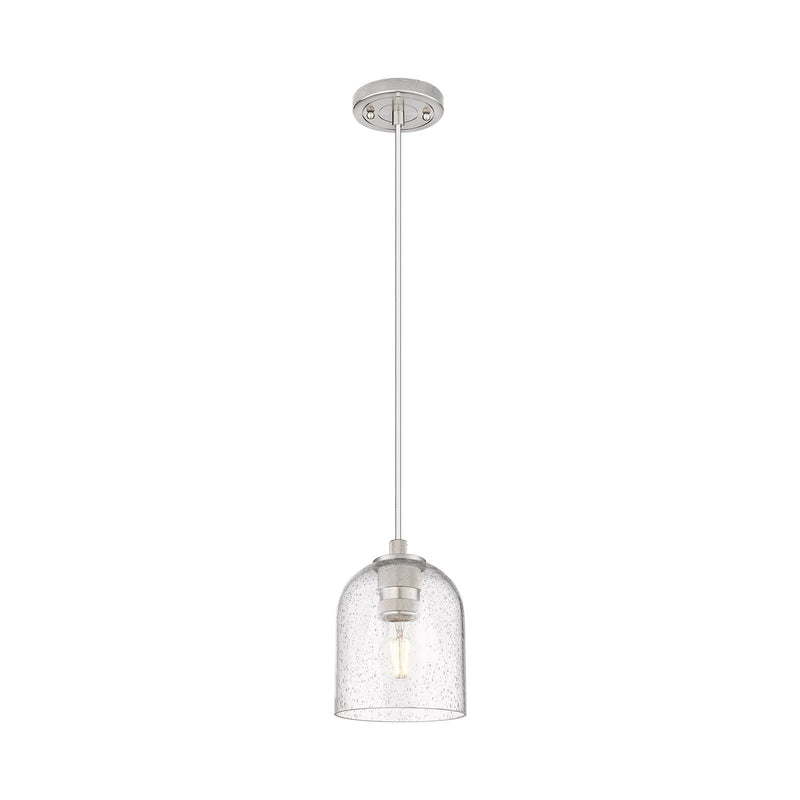 Innovations Bella 5.5in 1-Light Pendant | Industrial Satin Nickel and Seedy Glass | Kitchen Island & Dining Room | Model 434-1P-SN-G558-6SDY