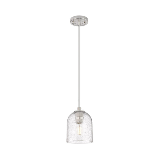 Innovations Bella 5.5in 1-Light Pendant | Industrial Satin Nickel and Seedy Glass | Kitchen Island & Dining Room | Model 434-1P-SN-G558-6SDY