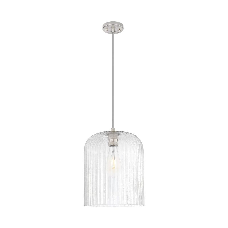 Innovations Crown Point 12in 1-Light Pendant | Industrial Satin Nickel and Seedy Glass | Kitchen Island & Dining Room | Model 434-1P-SN-G559-12SDY