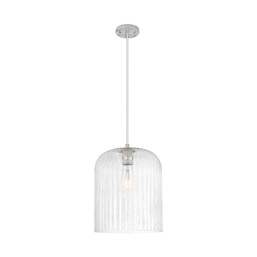 Innovations Crown Point 12in 1-Light Pendant | Industrial Satin Nickel and Seedy Glass | Kitchen Island & Dining Room | Model 434-1P-SN-G559-12SDY