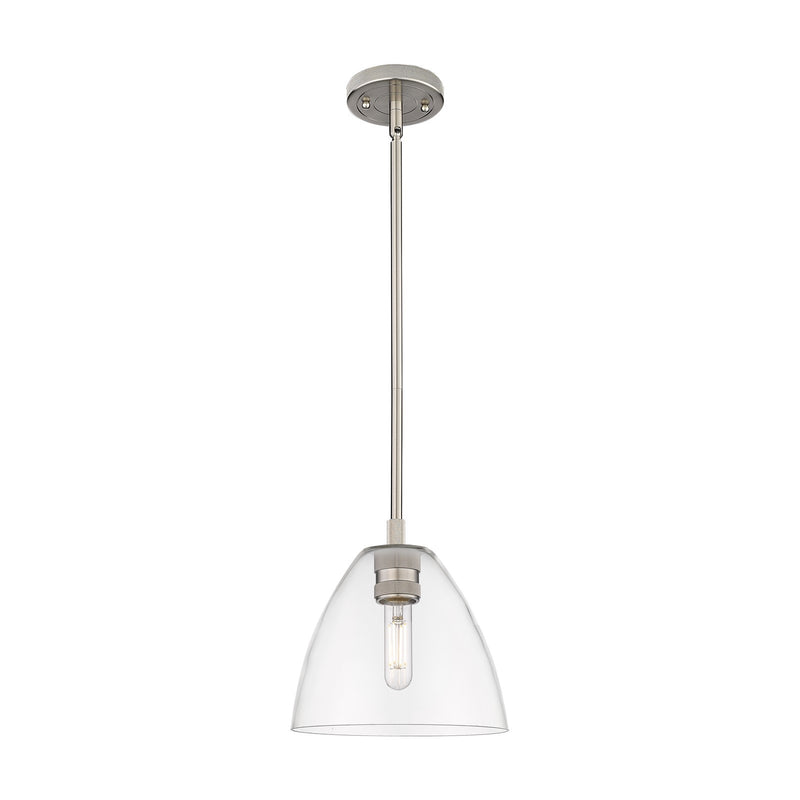 Innovations Bristol 7.5in 1-Light Pendant | Industrial Satin Nickel and Clear Glass | Kitchen Island & Dining Room | Model 434-1P-SN-GBD-752
