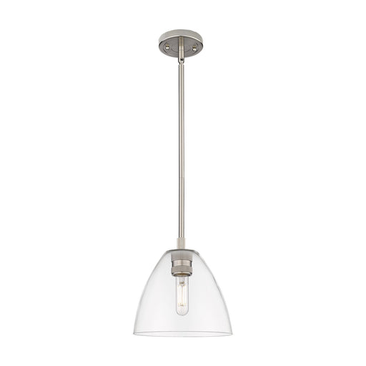 Innovations Bristol 7.5in 1-Light Pendant | Industrial Satin Nickel and Clear Glass | Kitchen Island & Dining Room | Model 434-1P-SN-GBD-752