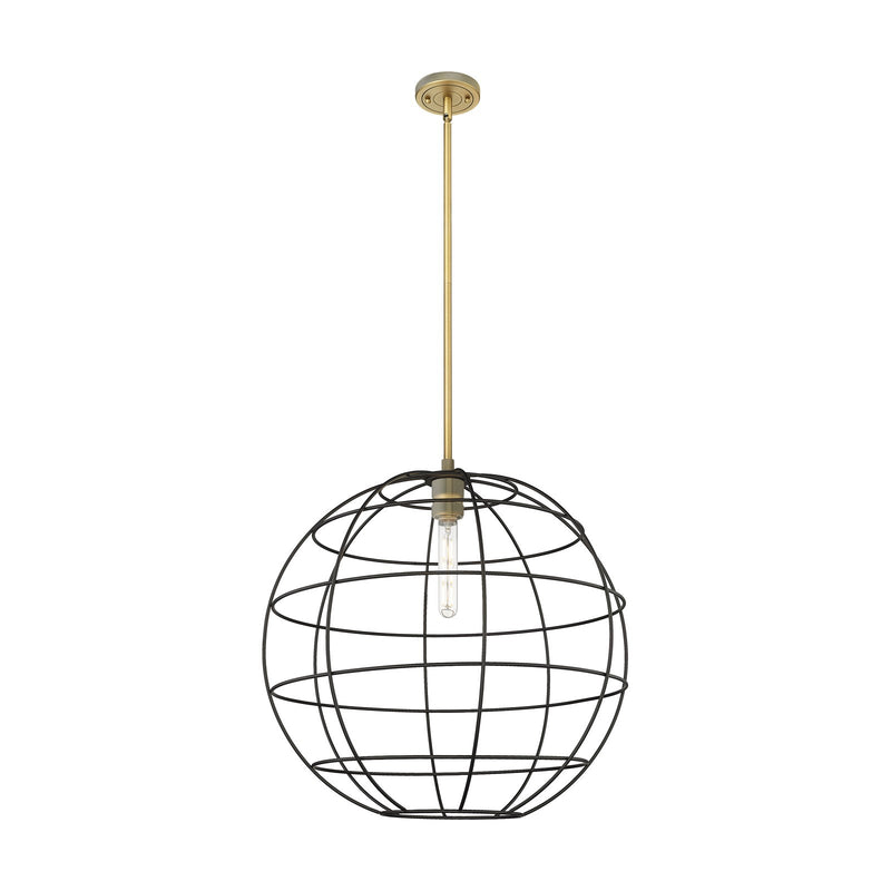 Innovations Lake Placid 22in 1-Light Pendant | Industrial Brushed Brass and Matte Black Metal | Kitchen Island & Dining | Model 434-1S-BB-CE-22-BK