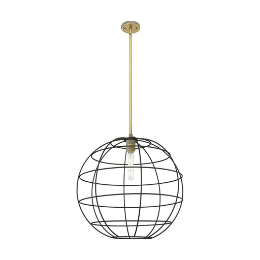 Innovations Lake Placid 22in 1-Light Pendant | Industrial Brushed Brass and Matte Black Metal | Kitchen Island & Dining | Model 434-1S-BB-CE-22-BK