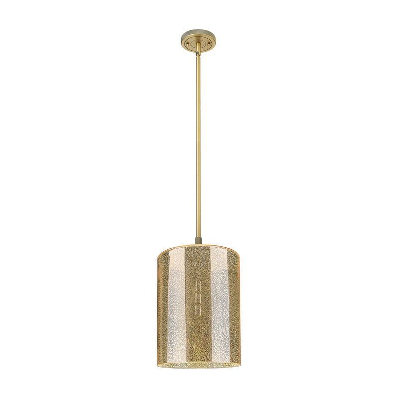 Innovations Cobbleskill 9in 1-Light Pendant | Industrial Brushed Brass and Mercury Glass | Kitchen Island & Dining Room | Model 434-1S-BB-G116-L