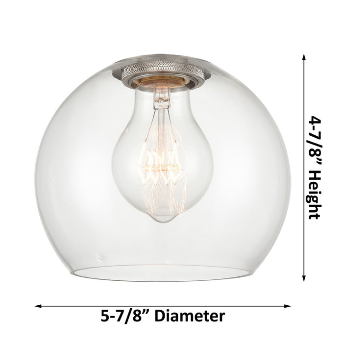 Innovations Crown Point 1Lt 6" Athens Stem Pendant, Brushed Brass/Clear