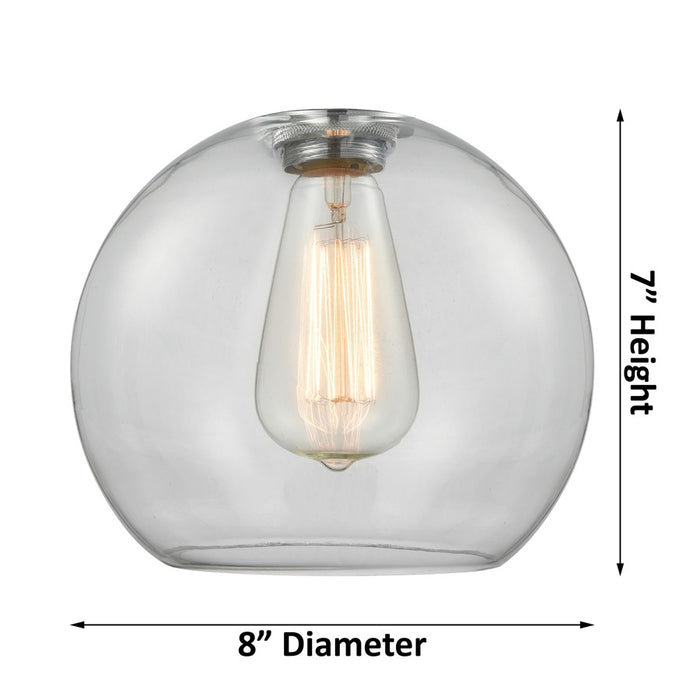 Innovations Crown Point 1Lt 8" Athens Stem Pendant, Brushed Brass/Clear