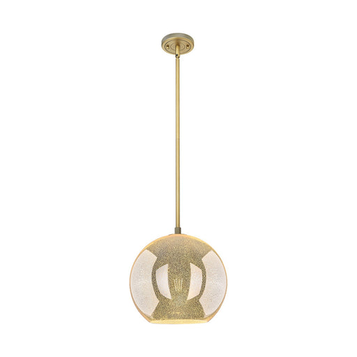 Innovations Athens 12in 1-Light Pendant | Industrial Brushed Brass and Mercury Glass | Kitchen Island & Dining Room | Model 434-1S-BB-G128-12
