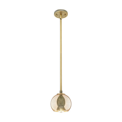 Innovations Athens 6in 1-Light Pendant | Industrial Brushed Brass and Mercury Glass | Kitchen Island & Dining Room | Model 434-1S-BB-G128-6