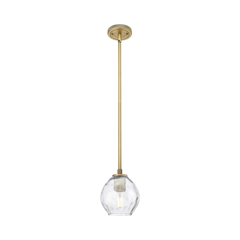 Innovations Waverly 6.25in 1-Light Pendant | Industrial Brushed Brass and Clear Glass | Kitchen Island & Dining Room | Model 434-1S-BB-G362