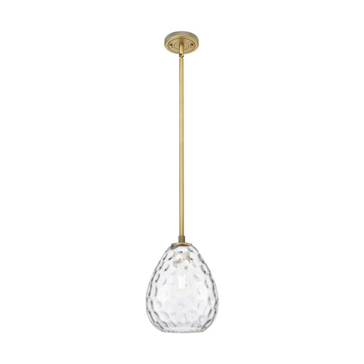 Innovations Waverly 8in 1-Light Pendant | Industrial Brushed Brass and Clear Glass | Kitchen Island & Dining Room | Model 434-1S-BB-G372