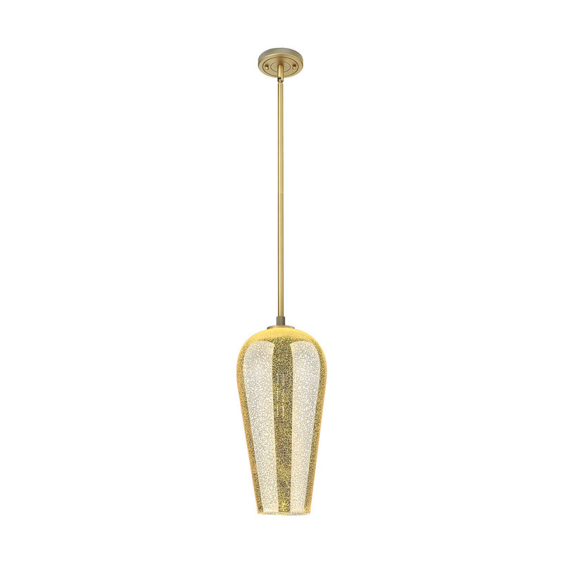 Innovations Chelsea 8in 1-Light Pendant | Industrial Brushed Brass and Mercury Glass | Kitchen Island & Dining Room | Model 434-1S-BB-G456-8ME